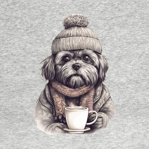 dog and coffee by Tees of Joy